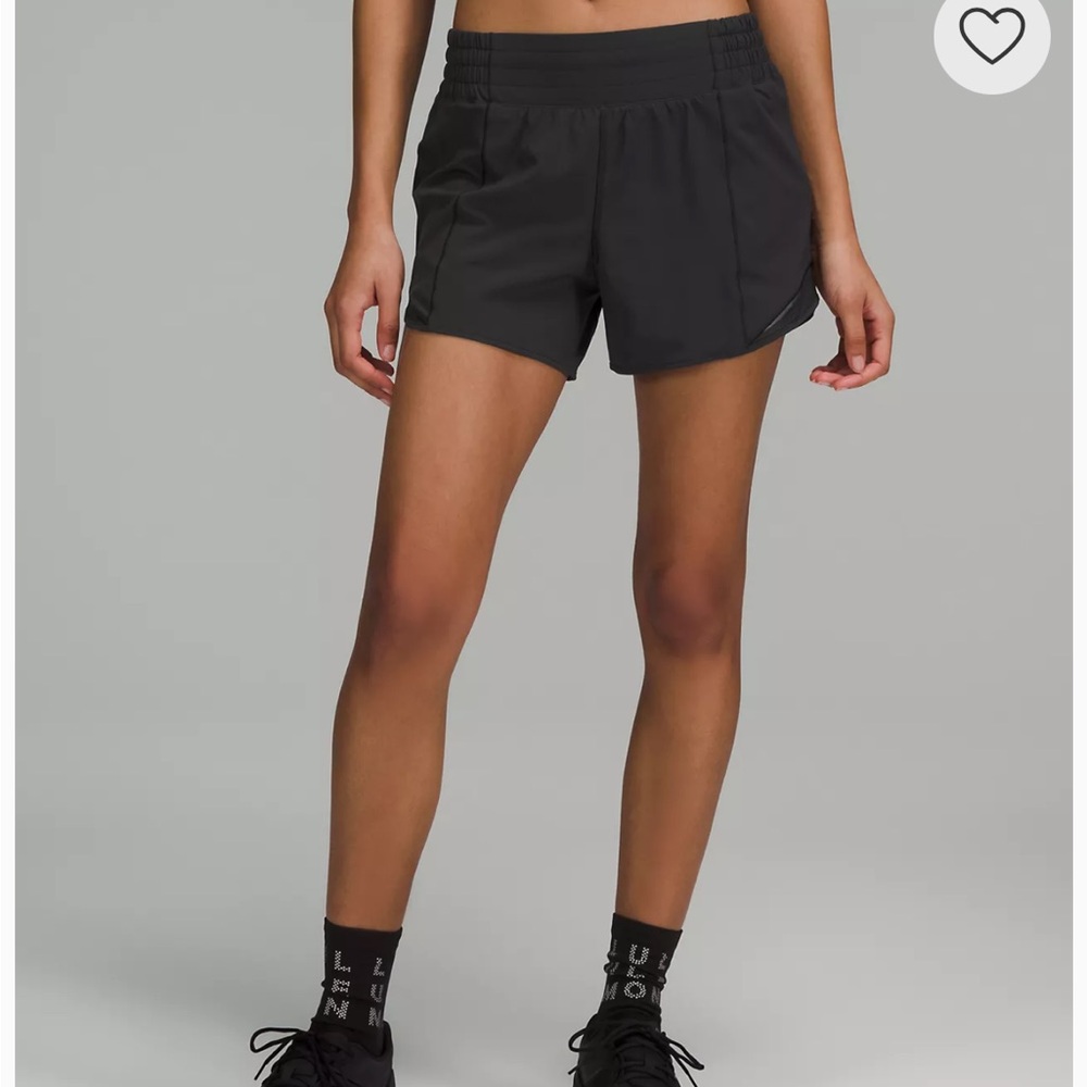 Black Lululemon Hotty Hot High-Rise Lined Short 4"